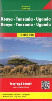Kenia, Tanzania, Uganda mapa (skala - okładka książki
