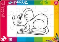 Mysz (puzzle do kolorowania 15-elem.) - zdjęcie zabawki, gry