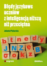 Błędy językowe uczniów z inteligencją - okładka książki
