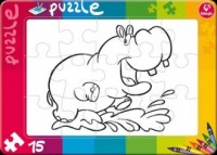 Hipopotam (puzzle do kolorowania - zdjęcie zabawki, gry