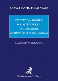 Instytucja wadium w postępowaniu - okładka książki