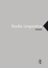 Studia Linguistica XXXIII