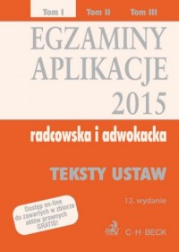 Egzaminy Aplikacje radcowska i - okładka książki