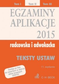 Egzaminy Aplikacje radcowska i - okładka książki