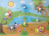 Safari (puzzle drewniane, układanka - zdjęcie zabawki, gry