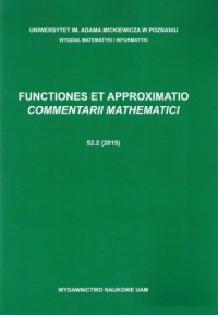 Functiones et Approximatio. Commentarii - okładka książki
