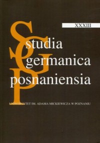 Studia Germanica Posnaniensia XXXIII - okładka książki