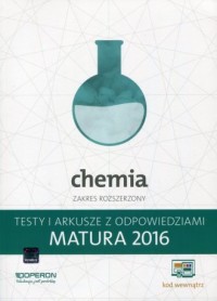 Chemia. Matura 2016. Testy i arkusze - okładka podręcznika