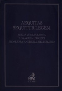Aequitas sequitur legem. Księga - okładka książki