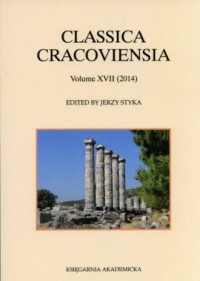 Classica Cracoviensia vol. 17, - okładka książki