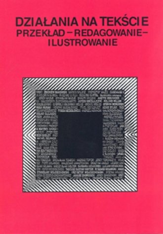 Działania na tekście. Przekład - okładka książki