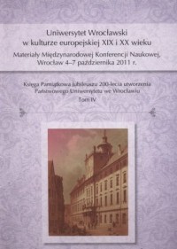 Uniwersytet Wrocławski w kulturze - okładka książki