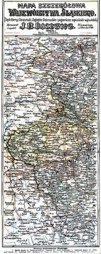 Mapa szczegółowa województwa Śląskiego - zdjęcie reprintu, mapy