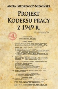 Projekt Kodeksu pracy z 1949 r. - okładka książki