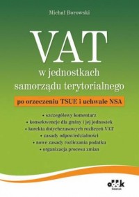 VAT w jednostkach samorządu terytorialnego - okładka książki