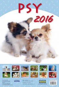 Kalendarz 2016. Psy (ścienny) - okładka książki