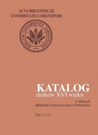 Katalog druków XVI wieku w zbiorach - okładka książki