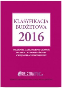 Klasyfikacja budżetowa 2016 - okładka książki
