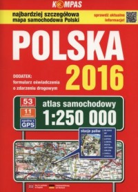 Polska 2016. Atlas samochodowy - okładka książki