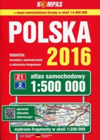 Polska 2016. Atlas samochodowy - okładka książki