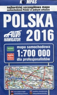 Polska 2016. Mapa samochodowa dla - okładka książki