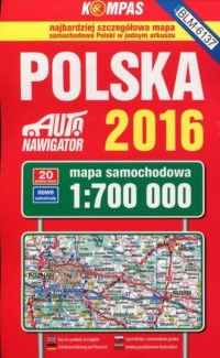 Polska 2016. Mapa samochodowa (skala - okładka książki