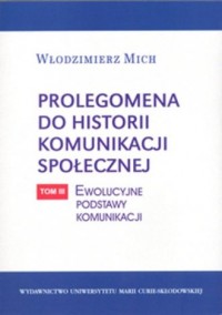 Prolegomena do historii komunikacji - okładka książki