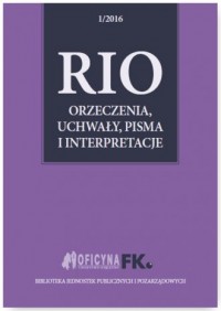 RIO. Orzeczenia, uchwały, pisma - okładka książki