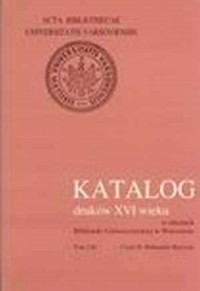 Prace BUW, poz. 26. Katalog druków - okładka książki