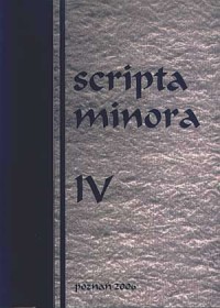 Scripta minora IV - okładka książki