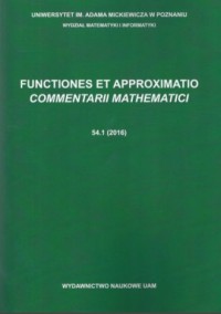 Functiones et Approximatio Commentarii - okładka książki