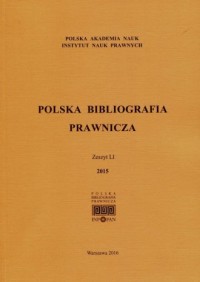 Polska Bibliografia Prawnicza 2015 - okładka książki