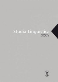 Studia Linguistica XXXIV - okładka książki