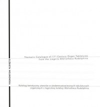 Katalog tematyczny utworów w siedemnastowiecznych - okładka książki