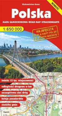 Polska mapa samochodowa (skala - okładka książki
