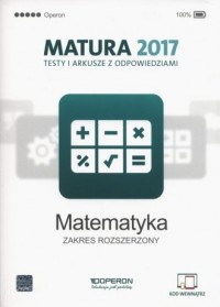 Matematyka. Matura 2017. Testy - okładka podręcznika