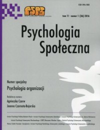 Psychologia Społeczna nr 1 (36)/2016. - okładka książki