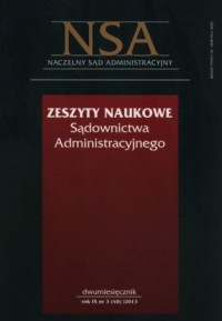 Zeszyty Naukowe Sądownictwa Administracyjnego - okładka książki