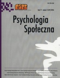 Psychologia społeczna 2/2016 - okładka książki