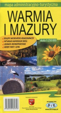 Warmia i Mazury mapa administracyjno-turystyczna - okładka książki