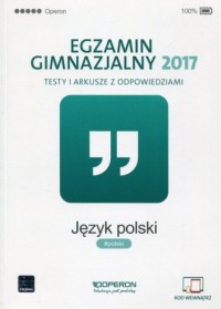 Egzamin gimnazjalny 2017. Język - okładka podręcznika
