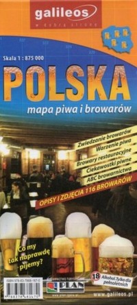 Polska mapa piwa i browarów (skala - okładka książki