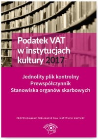 Podatek VAT w instytucjach kultury - okładka książki