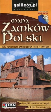 Mapa zamków Polski mapa turystyczno-samochodowa - okładka książki