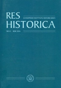 Res Historica. Tom 41 (2016) - okładka książki