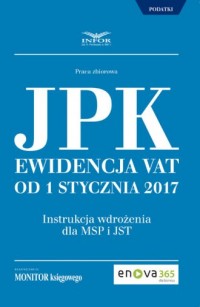 JPK Ewidencja VAT od 1 stycznia - okładka książki