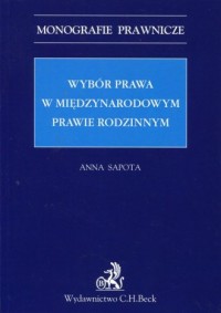 Wybór prawa w międzynarodowym prawie - okładka książki