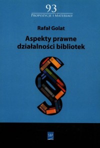 Aspekty prawne działalności bibliotek. - okładka książki