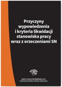 Przyczyny wypowiedzenia i kryteria - okładka książki