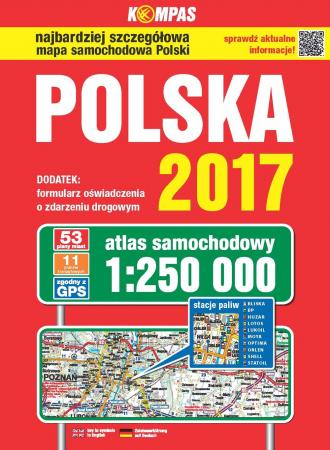 Atlas samochodowy polski 2017 kompas - zdjęcie reprintu, mapy